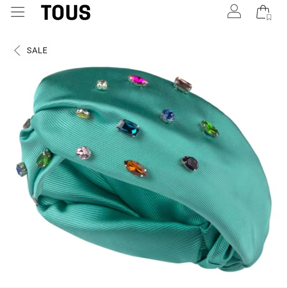 Tous Turquoise Headband with Multicolor Gems